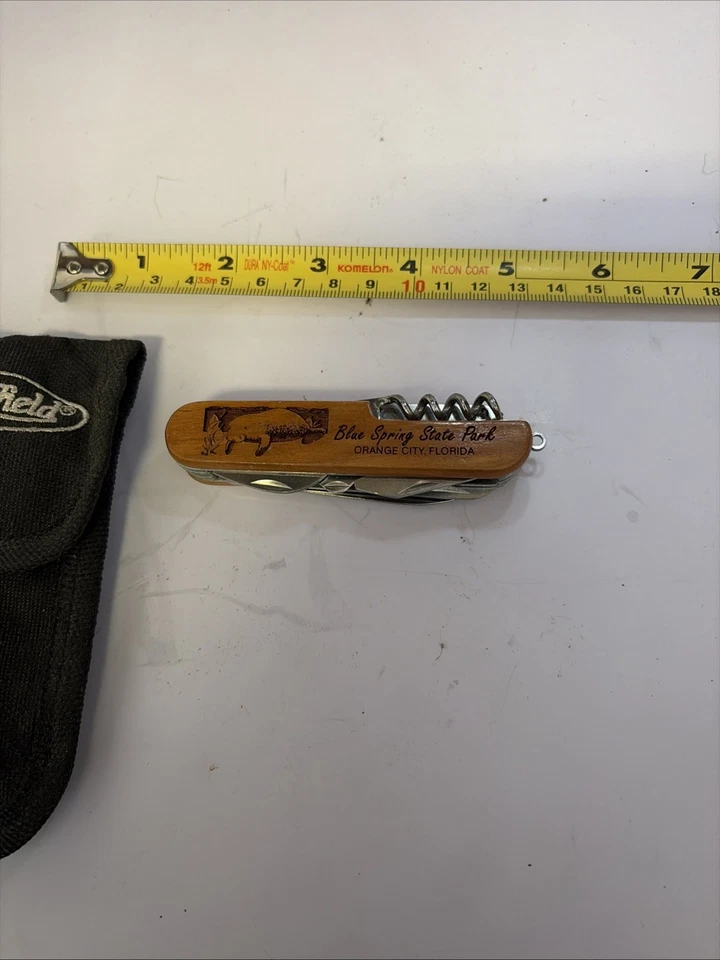 Cuchillo de caza de bolsillo multifunción con mango de madera para acampar - Orange City Florida Foto 1 de 4