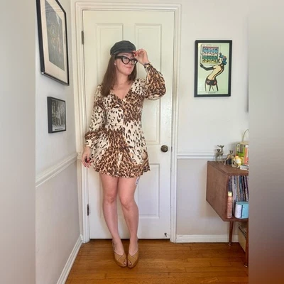 70s Vintage Fredrick’s of Hollywood Leopard Print Mini Sz M - Image 1 of 4