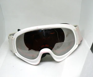 Used Ski Snow Goggles White with Mirrored Lens - Good Condition - Foto 1 di 5