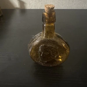 Vintage Bitters Bottle Thomas Jefferson Amber Mini Bitters Bottle w/cork - Picture 1 of 14
