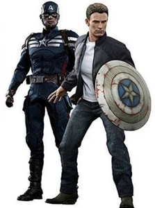 Juego de figuras coleccionables obra maestra de película del Capitán América y Steve Rogers - Imagen 1 de 1