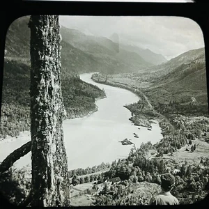 Magic Lantern Glass Slide Photo Keystone Fraser River View BC Canada - Picture 1 of 3