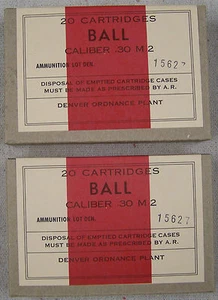 DENVER ORDNANCE PLANT CAL. .30 M2 BALL WWII NEW REPLICA 20 ROUND AMMO BOXES - Picture 1 of 11