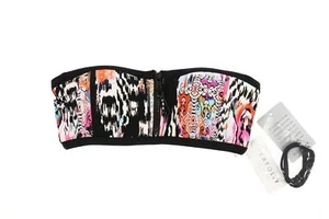 Seafolly 242421 Womens Bandeau Top Swimwear Zip Front Multi Size 4 US - Picture 1 of 2