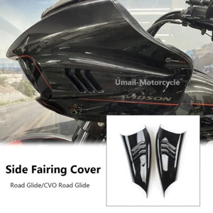 Black Side Wind Air Deflector Fairings For Harley Road Glide Custom FLTRX 2022 - Foto 1 di 12