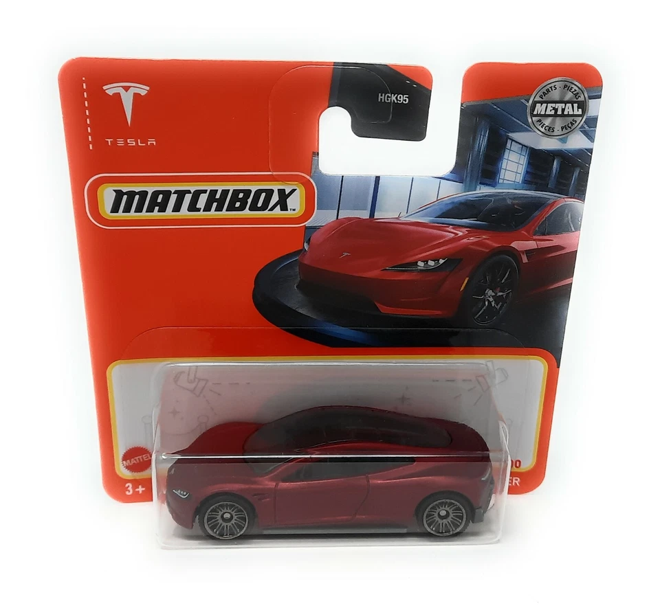 Matchbox No 4 Tesla Roadster red International short Card MBX Superfast 2021 - Image 1 of 1