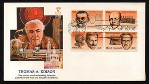 USA, SCOTT #2055-2058 FLEETWOOD FDC COVER 1983 AMERICAN INVENTORS, THOMAS EDISON - Picture 1 of 2