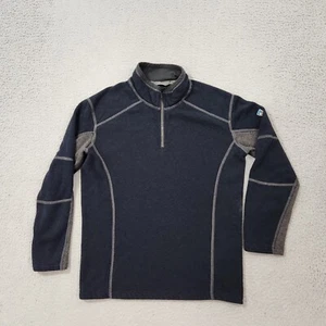 Kuhl Sweater Kids Large Blue Kashmira Quarter Zip Pullover Outdoor Jacket(Holes) - Picture 1 of 14