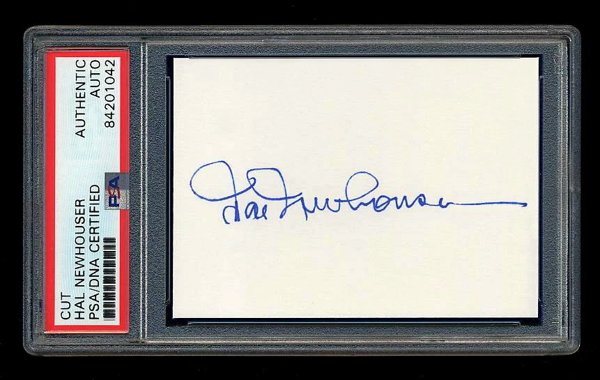HAL NEWHOUSER SIGNED MINT CUT PSA/DNA SLABBED AUTOGRAPHED HOF DETROIT TIGERS - Image 1 of 1