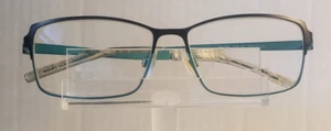 Next Issue AN 200 COL 91 Teal Blue Rectangle Eyeglasses Frame Only 55-14-140 mm - Picture 1 of 5