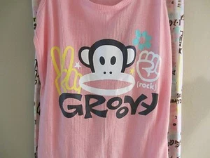 PAUL FRANK JULIUS PJ SET PINK TANK TOP W/ LONG PANTS ELASTIC WAIST GIRLS SM NWT - Picture 1 of 1