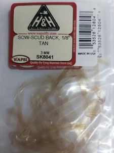 WAPSI  SOW-SCUD BACK  1/8" 3mm #SK8041  "  TAN  " FLY TYING SCUD FLIES - Picture 1 of 2
