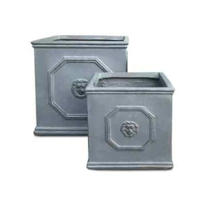 Kante 12.5 in. and 10.2 in.H Square Antique Gray Lightweight Classic English Sty - Picture 1 of 7