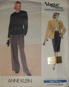 Vogue Muster 2355 Anne Klein Jacke, Rock & Hose Größe 12-14-16 - Bild 1 von 1