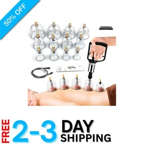 Cupping Therapy Set with 12 Massage Cups - Pain Relief & Relaxation Solution - Picture 1 of 8