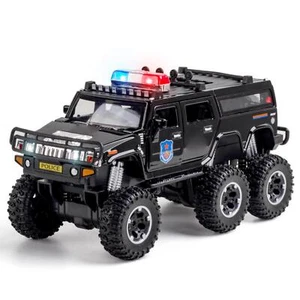 1:32 For Hummer H2 Sound&Light Pullback Police Lengthen Pickup Car Model Vehicle - Picture 1 of 10