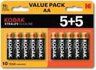 10 x AA Genuine Kodak Alkaline Batteries - R6 1.5V Ideal for Remote,Toys, Watch