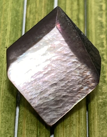 Antique Abalone Ocean Pearl Button Geometric Square Cube Metal Shank 1/2" Cover