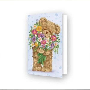 Diamond Dotz Art Greeting Card Kit Bunches of Love Teddy Bear Flowers 5 X 7" - Picture 1 of 1