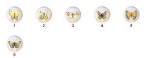 Patchwork Butterflies 1.5" DECORATIVE Glossy Ceramic Dresser Drawer Pull KNOBS - Picture 1 of 11