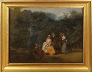 19 Century Oil Painting on Canvas Genre Scene Continental School - Picture 1 of 7