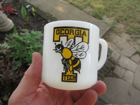 Vintage Georgia Tech 1960s Federal Glass Mug Cup Great Con Unused Atlanta ACC NR Cover