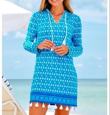 CABANA LIFE Palm Valley Hooded Cover Up Dress Size Large (10-12) UPF 50 $130 - Image 1 of 4