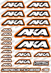 AKA RC BUGGY TYRES STICKER DECAL SHEET A5 1/8 TRUGGY CUSTOM OFF ROAD RIM ORANGE - Picture 1 of 10