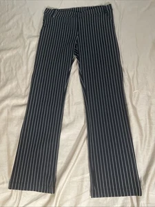 Yogipace Women Dress Pants Black w/White Stripes Stretchy Size L Pull New - Picture 1 of 6