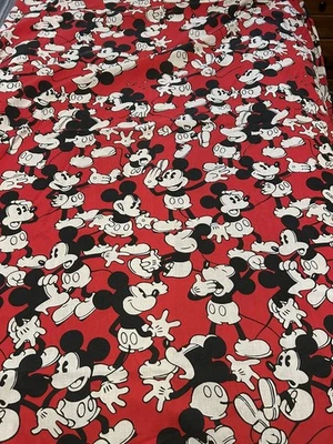 Vintage Mickey Mouse Disney Twin Fitted Sheet  & Pillow Case, Black/Red/White - Image 1 of 4
