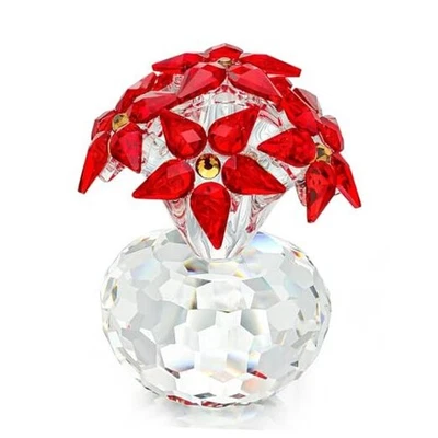  Estatueta Poinsétia Cristal Vermelho 2,8" Flor de Vidro Cristal Poinsétia Vermelha - Imagem 1 de 4
