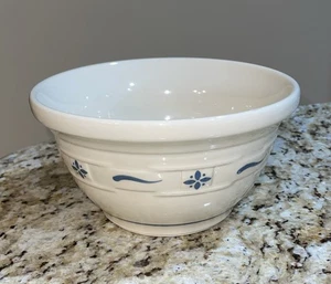 Longaberger Keramik klassisch blau gewebt Traditionen Medium Rührschüssel 8" - Bild 1 von 3