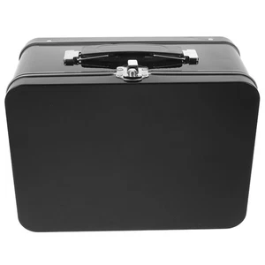  Lattine in Metallo con Coperchi Retro Lunch Box Contenitori Portaoggetti per Alimenti - Foto 1 di 9