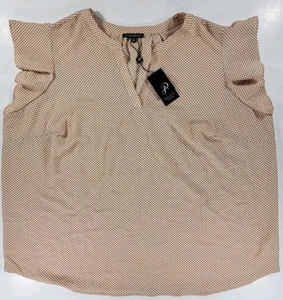 NUEVA Blusa Adrianna Papell Mujer Plus 3X Manga Acampanada Malta Cuello en V Nueva con Etiquetas Elastizada - Imagen 1 de 10