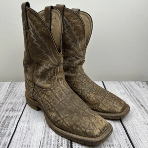 VTG Tony Lama Men's Sz 9.5D Exotic Elephant Print Western Boots Style KT5103 USA - Picture 1 of 15