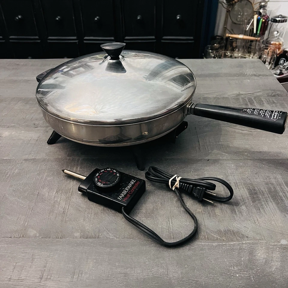 Farberware 12" Sartén Eléctrica Tapa Domo Acero Inoxidable Revestida de Aluminio Probada LEER Foto 1 de 4