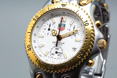 [Vintage] TAG HEUER S/el S35.006 Chronograph White Dial Quartz Men's Watch JAPAN - image 1 of 4