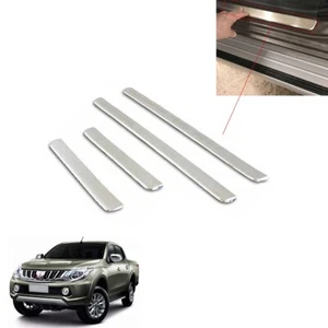 4 DOOR STEPS STEP SILL SCUFF STAINLESS PLATE FOR Mitsubishi L200 2016-2017 -M154 - Picture 1 of 6