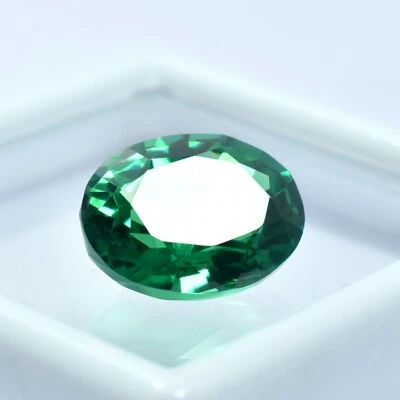 9.10 Ct  Natural Green Garnet Oval Cut Ring Size CERTIFIED Loose Gemstone  - Image 1 of 4