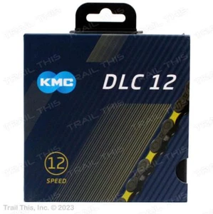 KMC DLC 12-Speed Black/Yellow Bike Chain 126-Link X12 for Road MTB SRAM Shimano - Picture 1 of 4