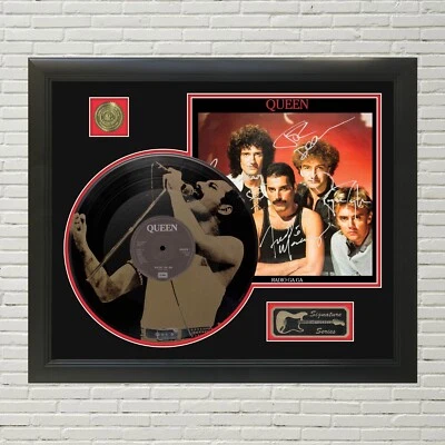 Queen Radio Gaga  Laser Etched Black Vinyl Record Reproduction LP Display - Image 1 of 4
