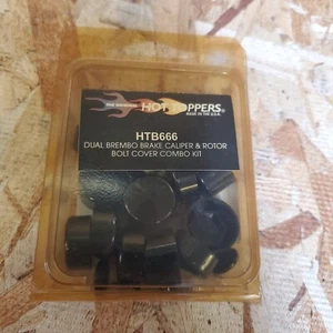 Hot Toppers Dual Brembo Brake Caliper and Rotor Bolt Cover Combo Black HTB666 - Picture 1 of 3
