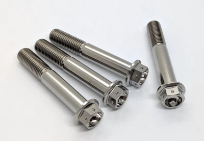 BMW S1000RR 2010-2018 front brake caliper bolt kit Titanium drilled hex bolts - Image 1 of 4
