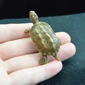 2 PACK Brass Retro Turtle Figurine Statue Home Decoration Animal Figurines Toys - Picture 1 of 5