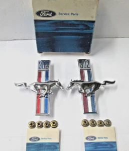 NOS 68 Mustang 302 Fender Emblems C8ZZ-16228-A Pair - Picture 1 of 19