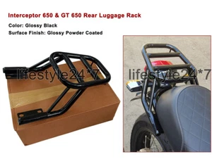 Royal Enfield "Rear Luggage Rack Carrier Glossy Black" For GT & Interceptor 650 - Picture 1 of 7