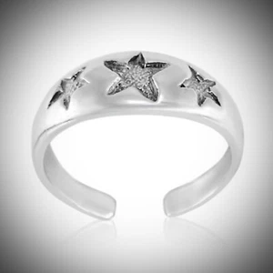 Anello con punta a TRE STELLE - Argento Sterling SOLIDO '925' - Foto 1 di 5