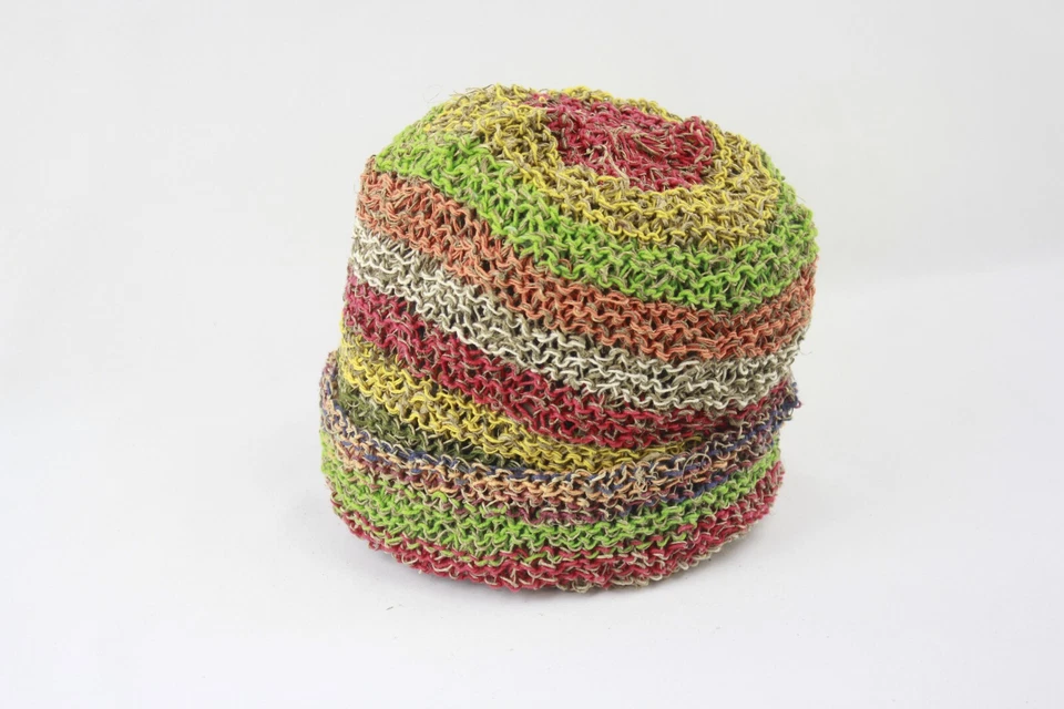 Gorro holgado colorido de cáñamo y algodón hecho a mano Foto 1 de 1