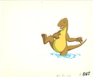 SET BESTEHEND AUS 2 Dink der kleine Dinosaurier Animation Zellen Rubin Speere 1989-91 C1025-26 - Bild 1 von 2