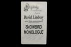 David Lindsay And His Renowned Snowbird Monologue Signed By Author David VHS